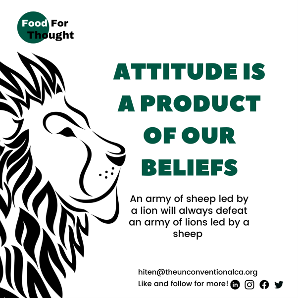 Attitude is a product of our beliefs